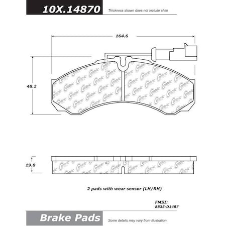 Centric Parts METALLIC BRAKE PAD W/SHIMS 102.1487